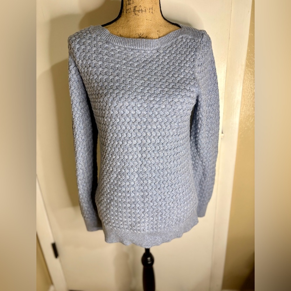 L.L. Bean Light Blue Textured Knit Sweater